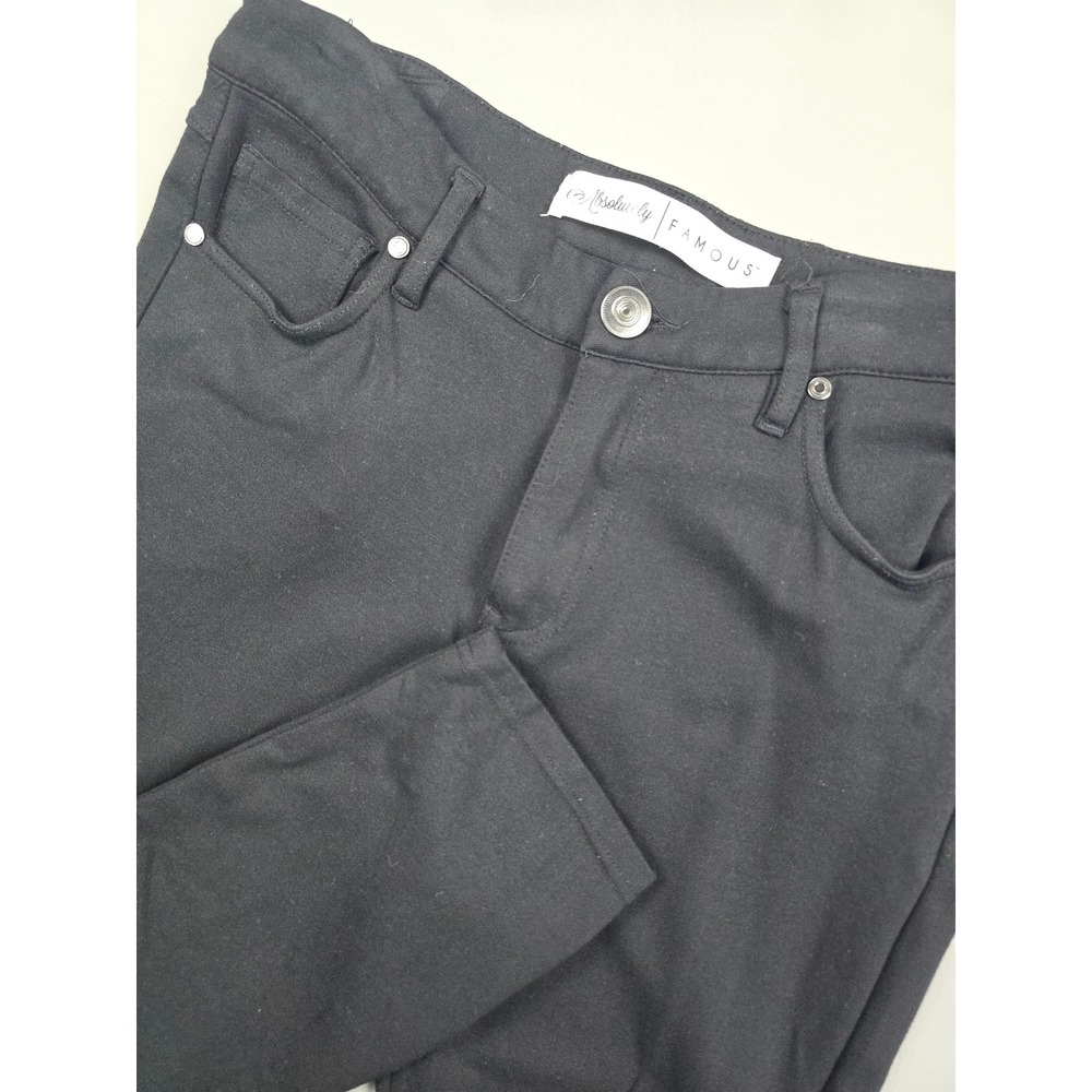 Absolutely Famous Women Black Skinny Stretch Pants Size 8 Cropped Ankle 5-Pocket